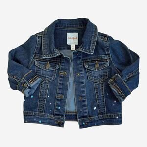 Cat & Jack Confetti “Be Happy” Jean Denim Jacket - 2T